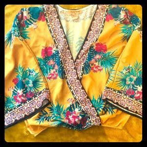 Flying Tomato Kimono Style Cropped Top